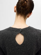 SLFLULU SS OPEN BACK KNIT O-NECK NOOS