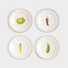 Plate vegetable large set of 4