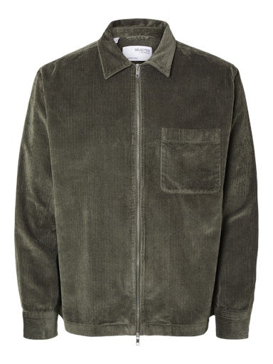 SLH-JAKE CORD OVERSHIRT LS ZIP NOOS