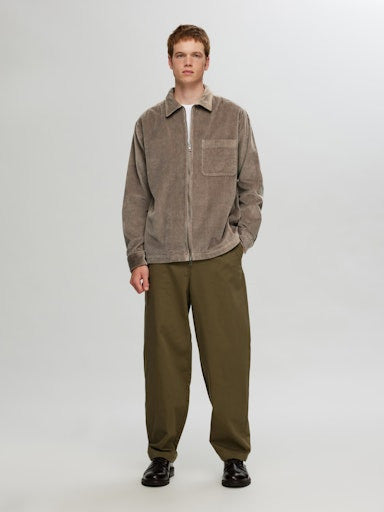 SLH-JAKE CORD OVERSHIRT LS ZIP NOOS