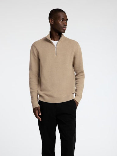 SLHDANE LS KNIT STRUCTURE HALF ZIP NOOS