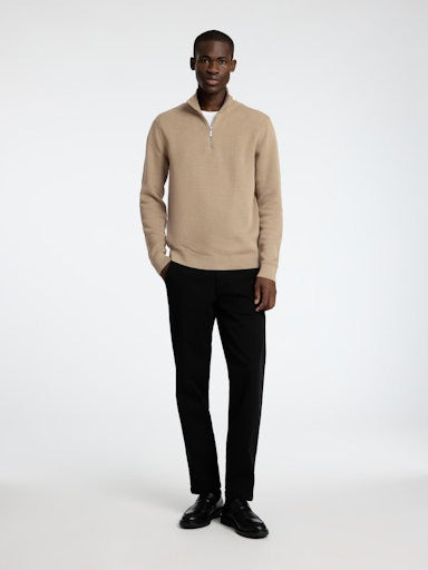 SLHDANE LS KNIT STRUCTURE HALF ZIP NOOS