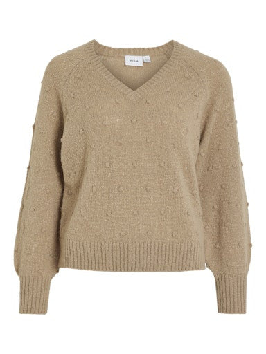 VITULI L/S V-NECK GLITER KNIT TOP/PB