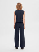 SLFRITA MW WIDE PANT DARK SAP MEL NOOS