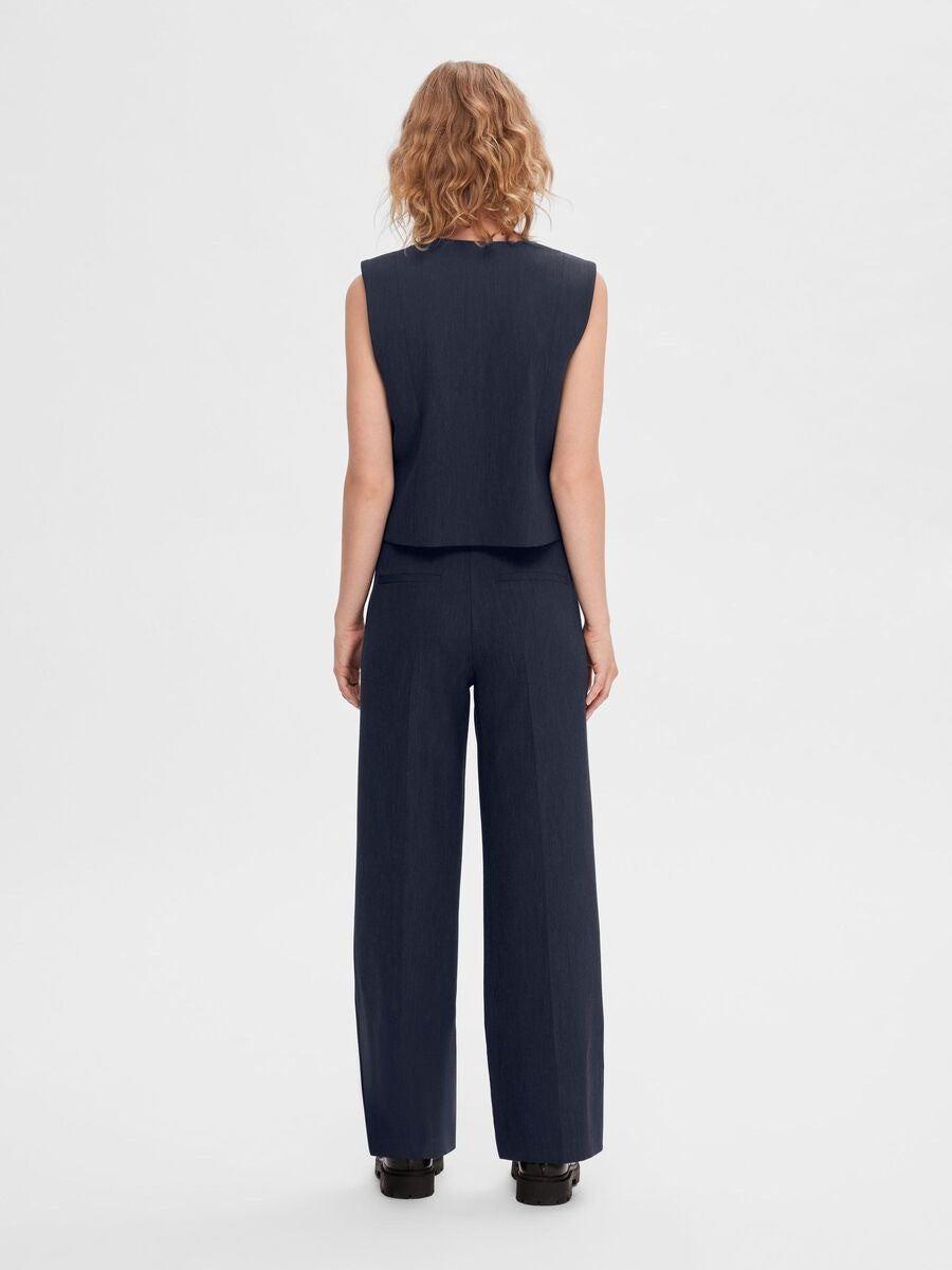 SLFRITA MW WIDE PANT DARK SAP MEL NOOS