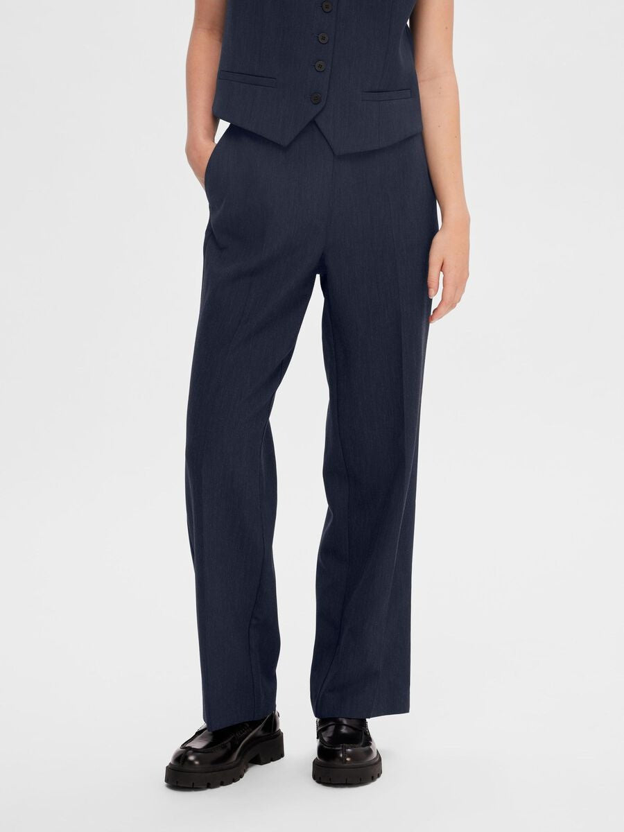 SLFRITA MW WIDE PANT DARK SAP MEL NOOS