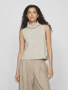 VIBELUNA HIGH NECK S/L KNIT VEST-NOOS