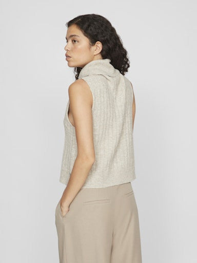 VIBELUNA HIGH NECK S/L KNIT VEST-NOOS