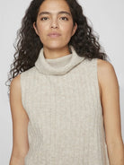 VIBELUNA HIGH NECK S/L KNIT VEST-NOOS