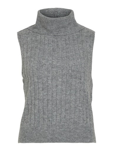 VIBELUNA HIGH NECK S/L KNIT VEST-NOOS