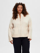 SLFSIA RAS LS KNIT ZIPPER CARDIGAN NOOS