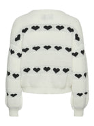 PCNOVE LS O-NECK HEART KNIT BC