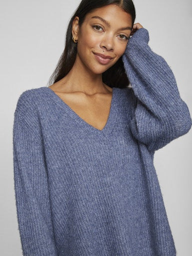 VIBELUNA V-NECK REV L/S KNIT TOP - NOOS