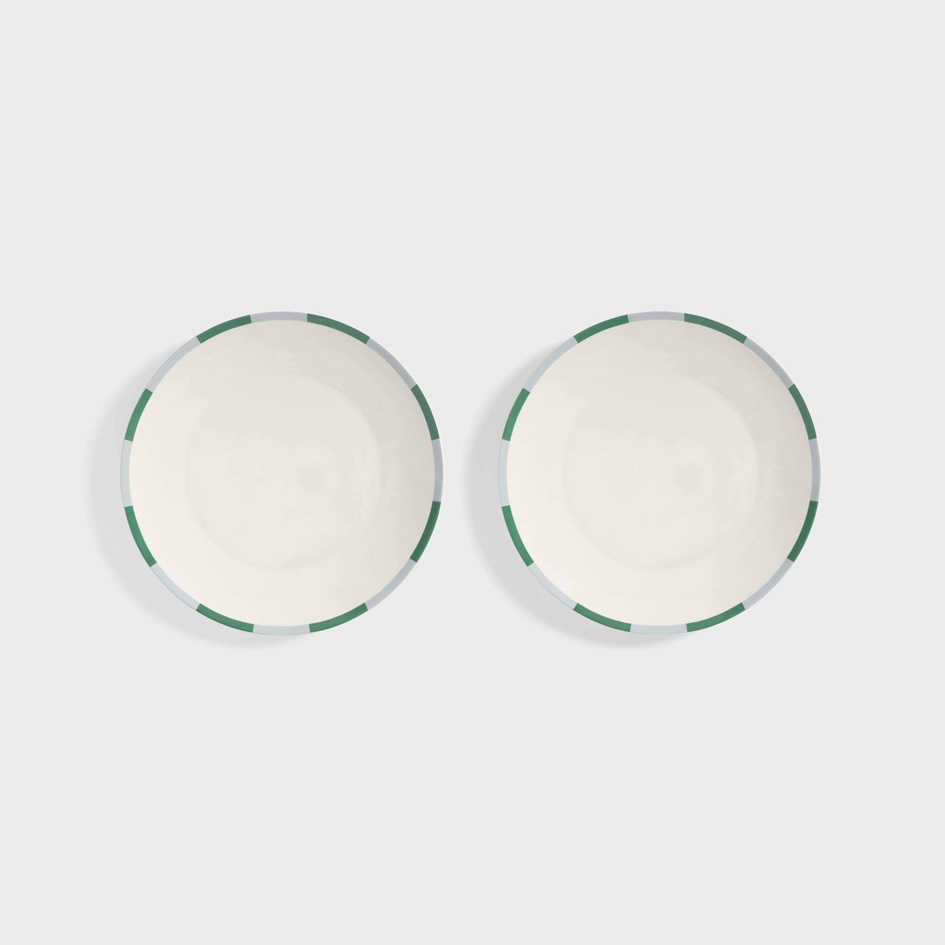 Plate bliss green large set of 2