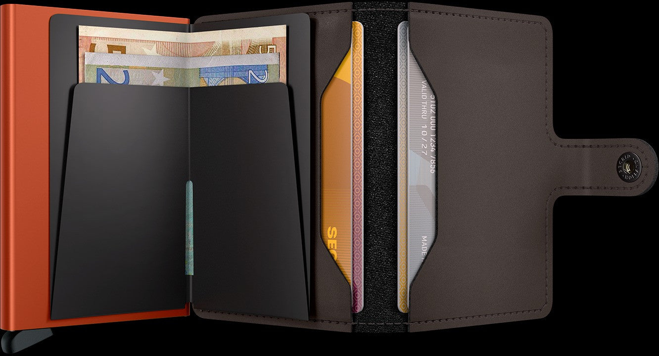 Miniwallet Matte Truffle/orange