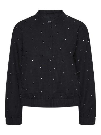 PCRINNIE RHINESTONE BOMBER JACKET