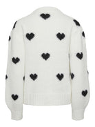 PCRINA LS O-NECK HEART KNIT BC