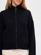 SLFSIA RAS LS KNIT ZIPPER CARDIGAN NOOS