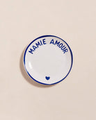 L'assiette Mamie amour en porcelaine - bleu