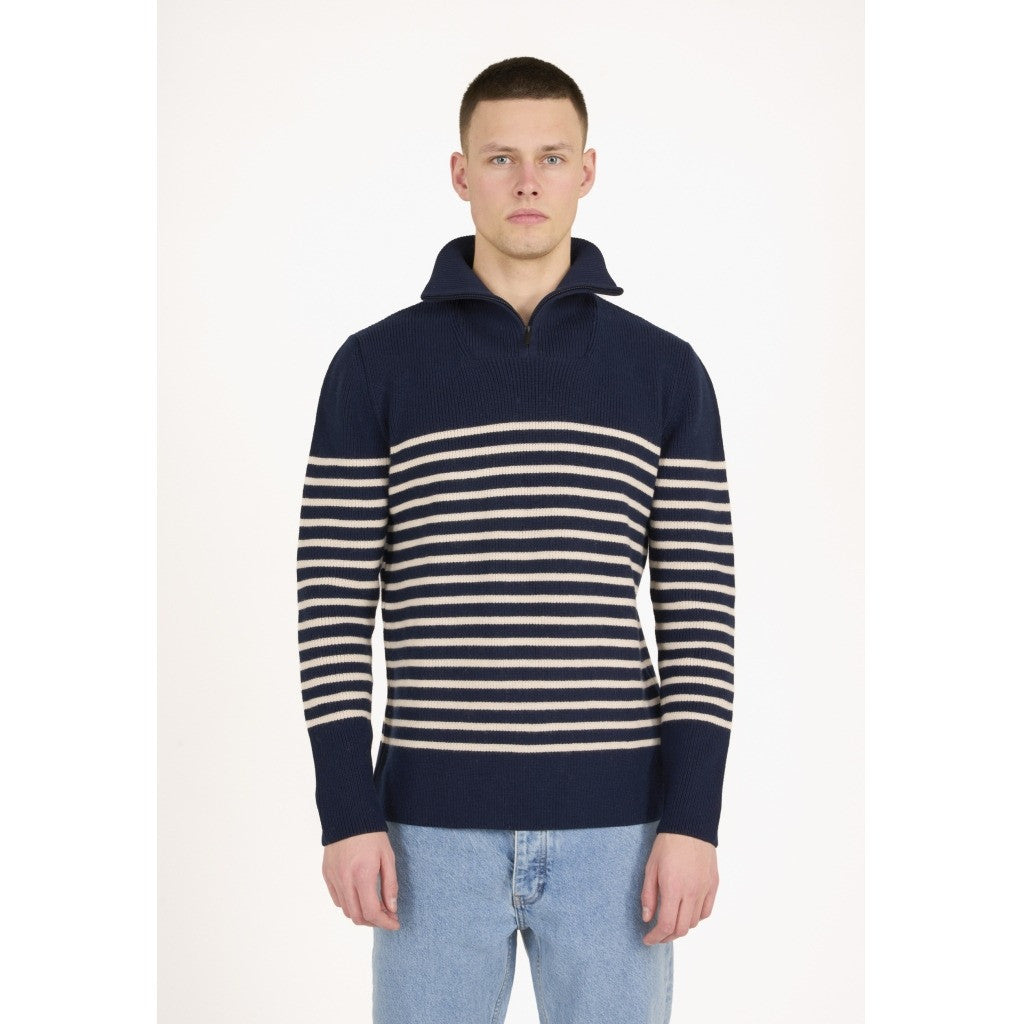 Zip merino wool knit