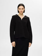 SLFBLOOMIE LS KNIT HALF ZIP NOOS