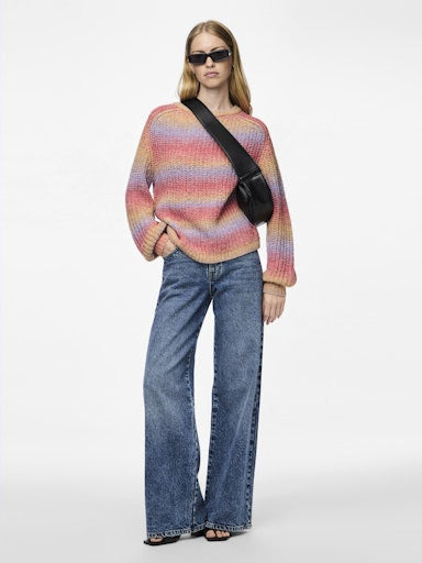 PCSILLO LS O-NECK RAINBOW KNIT MM