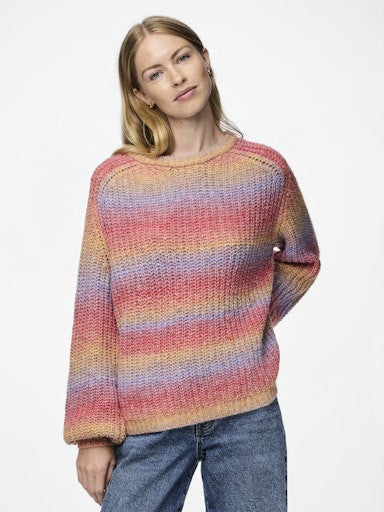 PCSILLO LS O-NECK RAINBOW KNIT MM