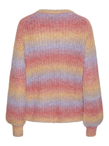 PCSILLO LS O-NECK RAINBOW KNIT MM