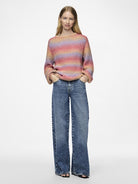 PCSILLO LS O-NECK RAINBOW KNIT MM