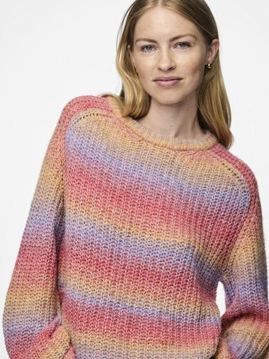 PCSILLO LS O-NECK RAINBOW KNIT MM