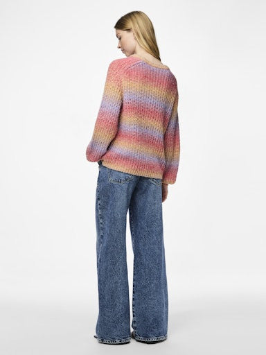 PCSILLO LS O-NECK RAINBOW KNIT MM