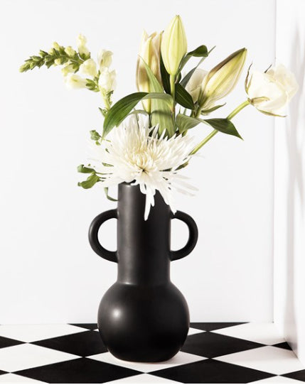 Large Amphora Vase Black